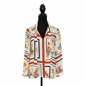 🌸 MARELLA Floral Striped Women’s Blouse - M